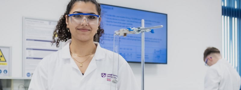 Science student in a Loughborough University lab